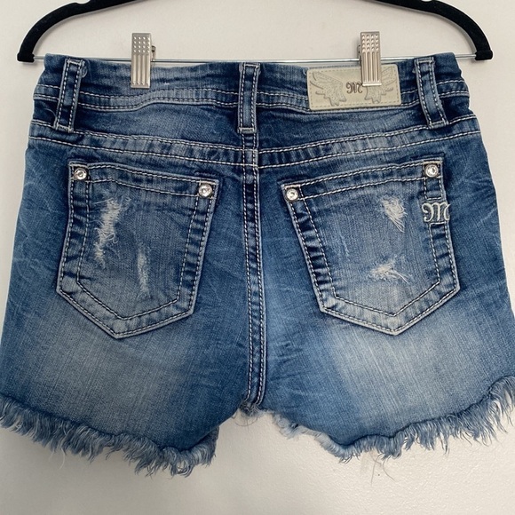 Miss Me Signature Denim Jean Cut Off Distressed Mini Jean Shorts size 27 - Picture 3 of 5